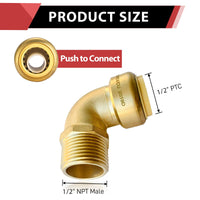 1/2" x 1/2" M Push Fit Male Elbow