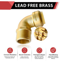 3/4" x 3/4" M Push Fit Male Elbow