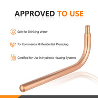 PEX Crimp 1/2" 8" Copper Stub Plumbingsell