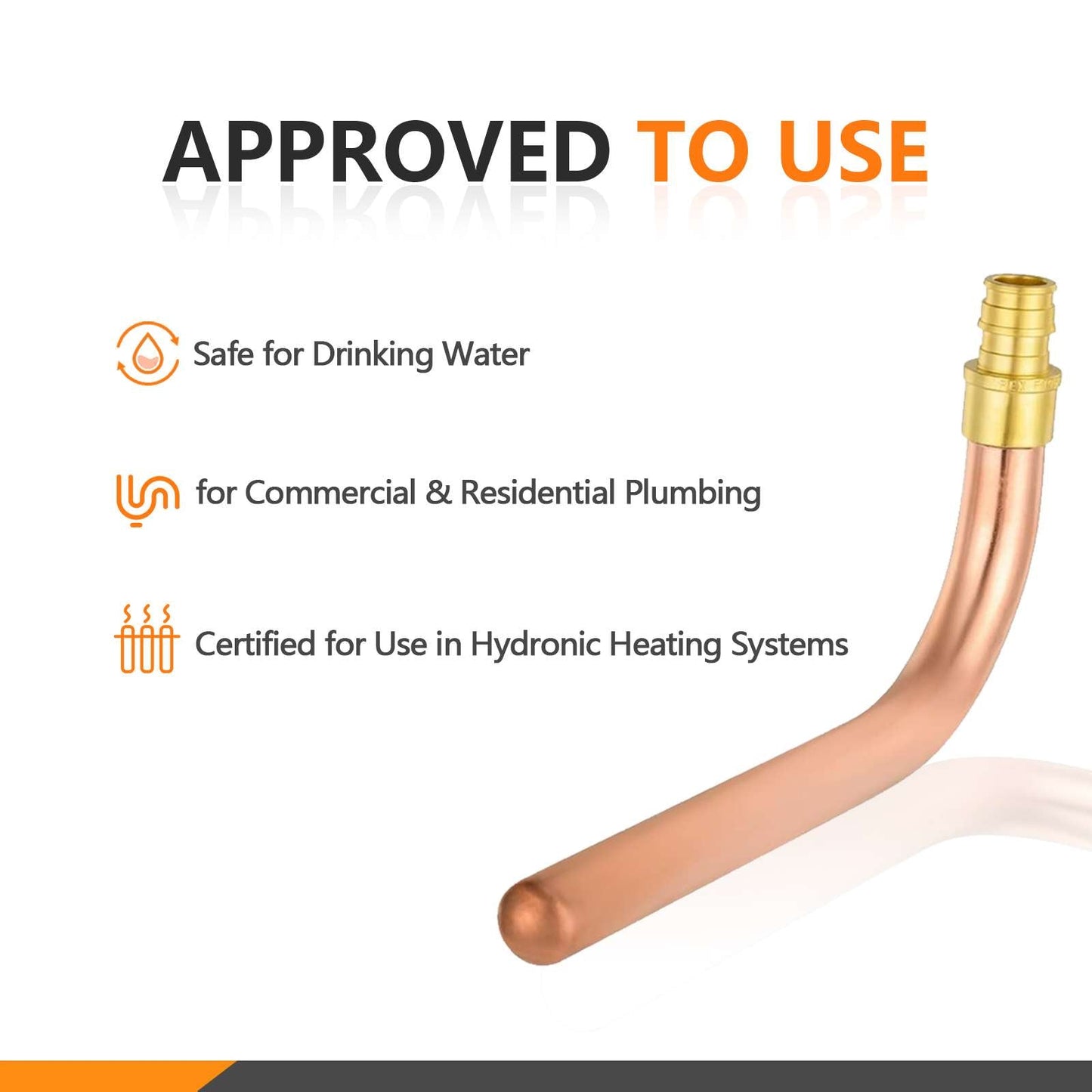 PEX A Expansion 1/2" 6" Copper Stub