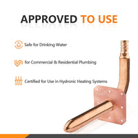 PEX Crimp 1/2" 6" Copper Stub with Wall Flange Plumbingsell