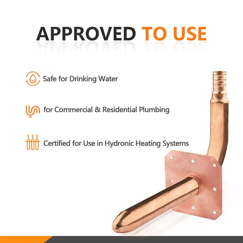 PEX Crimp 1/2" 6" Copper Stub with Wall Flange Plumbingsell