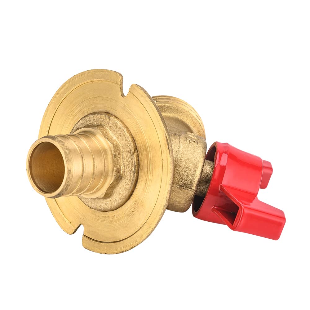 10 Pcs 3/4" PEX Crimp x 3/4" NH, PEX Sillcock, Red