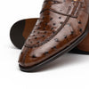 13-500-BRN ROMA Ostrich Quill Penny Loafer, Brown Zelli Italia