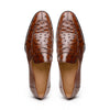 13-500-BRN ROMA Ostrich Quill Penny Loafer, Brown Zelli Italia