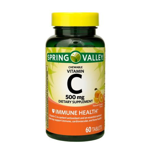 Spring Valley Vitamin C Chewable Tablets Dietary Supplement; 500 mg; 60 Count EasyOptionXY LLC