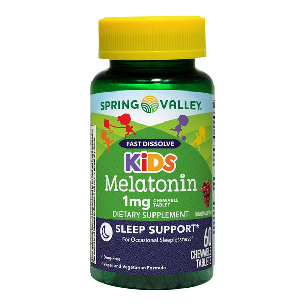 Spring Valley Kids Melatonin Chewable Tablets; Grape Flavor; 1 mg; 60 Count EasyOptionXY LLC