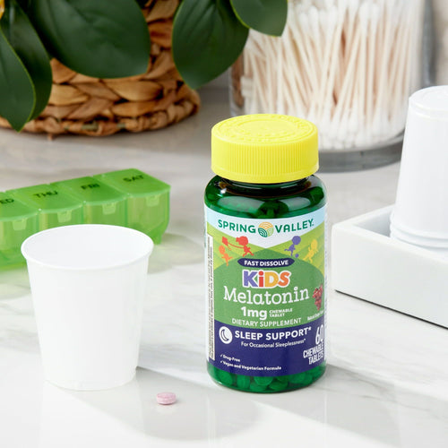 Spring Valley Kids Melatonin Chewable Tablets; Grape Flavor; 1 mg; 60 Count EasyOptionXY LLC