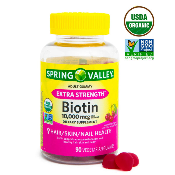 Spring Valley Biotin 10; 000 mcg Vegetarian Gummy Supplement; 90 Count EasyOptionXY LLC