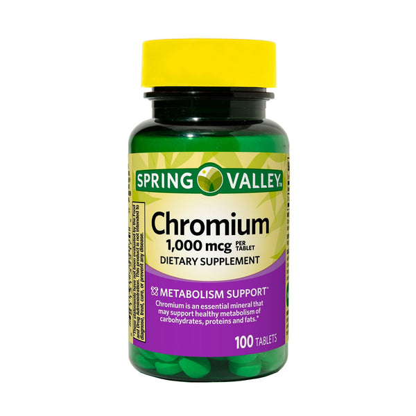 Spring Valley Chromium Tablets Dietary Supplement; 1; 000 mcg; 100 Count EasyOptionXY LLC