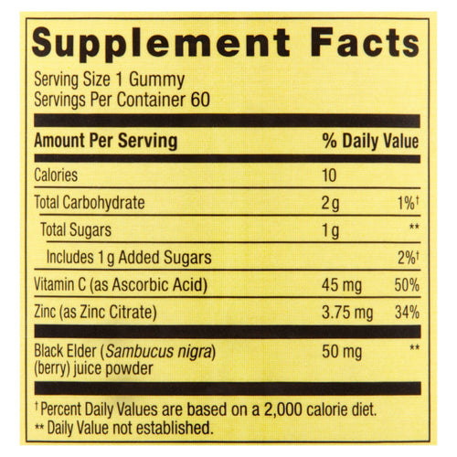 Spring Valley Elderberry Dietary Supplement; Adult Gummies; 60 Count EasyOptionXY LLC