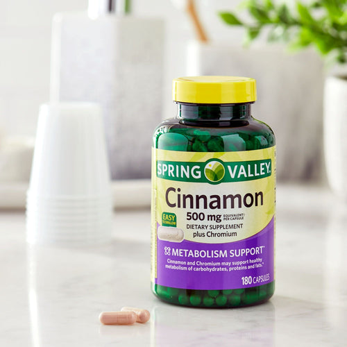 Spring Valley Cinnamon Plus Chromium Capsules Dietary Supplement; 500 mg; 180 Count EasyOptionXY LLC