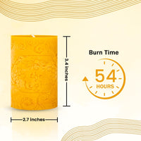 BeeTheLight Beeswax Pillar Candle (2.7" x 3.4") - Smokeless Unscented Candle - 54 Hours Burn Time - Natural & 100% Pure Beeswax Candle - Handmade Decorative Pillar Candle (Natural Yellow, Medium) EasyOptionXY LLC