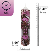 XINAOBAOLUO Pillar Candles 2''x8'' Pink Crosses Deluxe Gift Set of 2 EasyOptionXY LLC