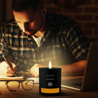 Soy Wax Candle in Glass Jar Whiskey Scent Clean Burn up to 80 Hours Handmade in USA Natural and Safe by Relaxcation 10 oz EasyOptionXY LLC