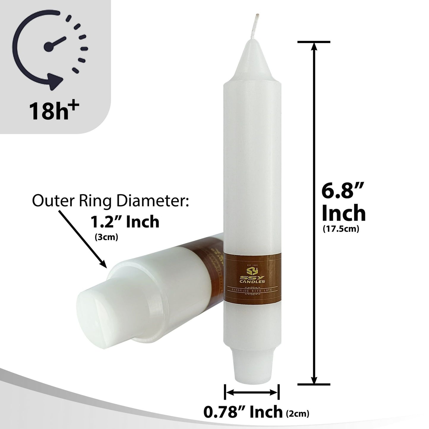4 PCS | 7inch Handmade White Pillar Candle Unscented Taper Candles for Holiday Wedding Party Dinner Household D¨¦cor Candlesticks EasyOptionXY LLC