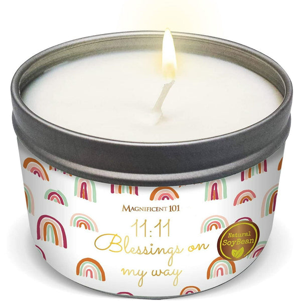 Magnificent 101 Long Lasting Affirmation Candle - 6 Oz - 30 Hour Burn | Soy Wax Tin Candle for Abundance, Gratitude, Meditation, Manifestation | Manifesting More Money Than I Can EasyOptionXY LLC