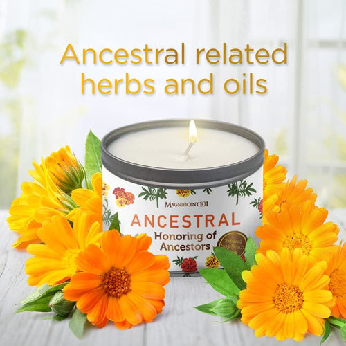 Magnificent 101 Long Lasting Candle for Honoring Your Ancestors | 6 Oz - 35 Hour Burn | Soy Wax Candle With Floral & Citrus Oils for Purification, Relaxation & Energy Cleansing EasyOptionXY LLC