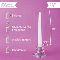Candwax 10 inch Taper Candles Set of 4 - Dripless Taper Candles and Unscented Candlesticks - Perfect as Dinner Candles and Household Candles - White Candles EasyOptionXY LLC