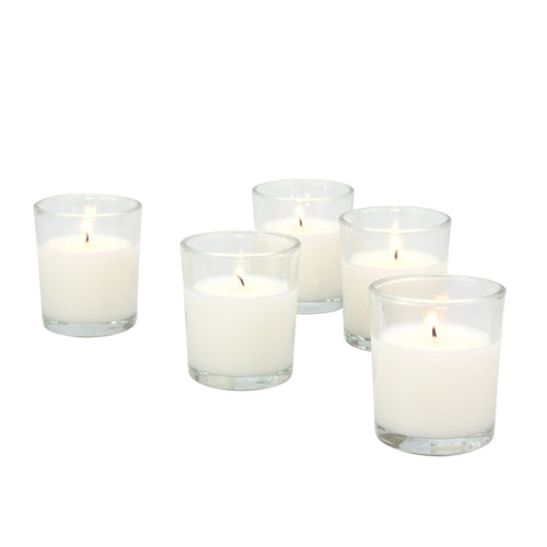 Stonebriar Unscented 1-Wick Filled Glass Votive Candles 24 Pack, White EasyOptionXY LLC
