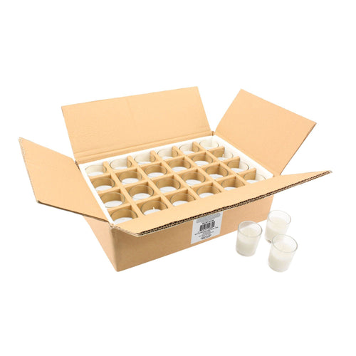 Stonebriar Unscented 1-Wick Filled Glass Votive Candles 24 Pack, White EasyOptionXY LLC