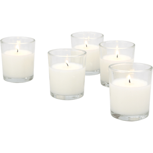 Stonebriar Unscented 1-Wick Filled Glass Votive Candles 24 Pack, White EasyOptionXY LLC