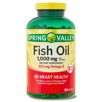 Spring Valley Omega-3 Fish Oil Soft Gels; 1000 mg; 300 Count EasyOptionXY LLC
