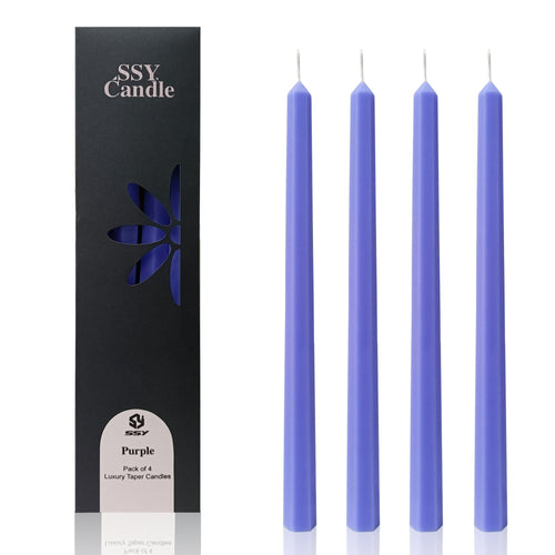 FCMSHAMD 11.8 inch Purple Candles - Unscented Dripless (4 Pack) EasyOptionXY LLC