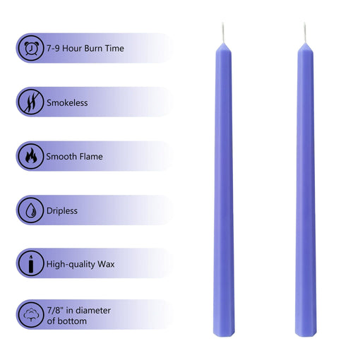 FCMSHAMD 11.8 inch Purple Candles - Unscented Dripless (4 Pack) EasyOptionXY LLC