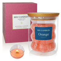 Orange Scented Candles for Home - Jar Candles 8.4 oz Burn Time 50+H- Wooden Wick Candles - Candles Gifts for Women EasyOptionXY LLC