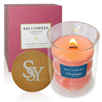 Orange Scented Candles for Home - Jar Candles 8.4 oz Burn Time 50+H- Wooden Wick Candles - Candles Gifts for Women EasyOptionXY LLC
