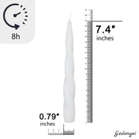 7.5 Inches Spiral Taper Candles White Twisted Candle Unscented Handmade Candles, Handmade Candlesticks for Wedding Dinner Decor, Set of 4 EasyOptionXY LLC