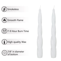 7.5 Inches Spiral Taper Candles White Twisted Candle Unscented Handmade Candles, Handmade Candlesticks for Wedding Dinner Decor, Set of 4 EasyOptionXY LLC