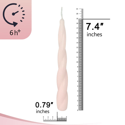 7.4 Inches Spiral Taper Candles White Twisted Candle Unscented Handmade Candles, Handmade Candlesticks for Wedding Dinner Decor, Set of 4 EasyOptionXY LLC