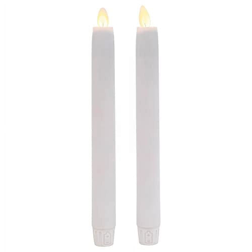 Ganz Remote Ready, Blow-Out Feature White 1 x 8.5 Resin LED Taper Candles, Set of 2 EasyOptionXY LLC