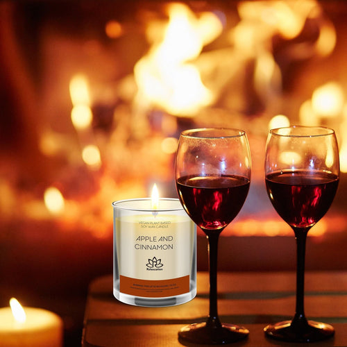 Soy Wax Candle in Glass Jar Apple Cinnamon Scented Candle Clean Burn up to 80 Hours Handmade in USA Natural and Safe by Relaxcation 10 oz EasyOptionXY LLC