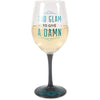 Pavilion Gift Company Pretty Inappropriate Too Glam To Give A Damn Wine Glass Candle Holder, Blue (68531) EasyOptionXY LLC