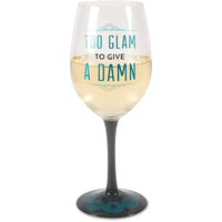 Pavilion Gift Company Pretty Inappropriate Too Glam To Give A Damn Wine Glass Candle Holder, Blue (68531) EasyOptionXY LLC