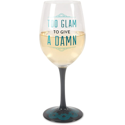 Pavilion Gift Company Pretty Inappropriate Too Glam To Give A Damn Wine Glass Candle Holder, Blue (68531) EasyOptionXY LLC