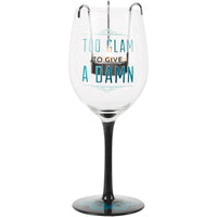 Pavilion Gift Company Pretty Inappropriate Too Glam To Give A Damn Wine Glass Candle Holder, Blue (68531) EasyOptionXY LLC