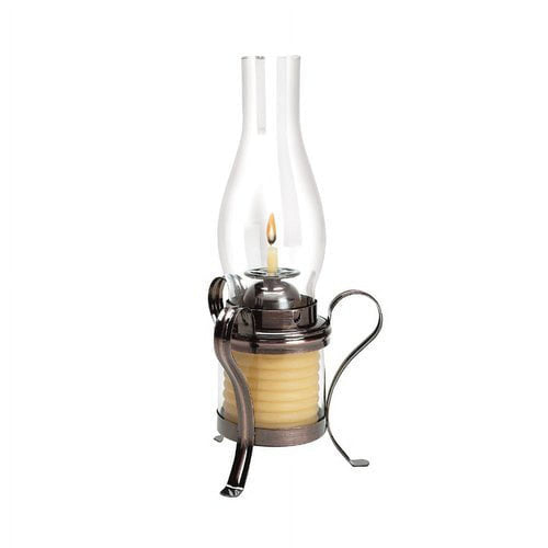Candle By The Hour 20625B 40 Hour Coil Candle With Hurricane Lamp - Black EasyOptionXY LLC