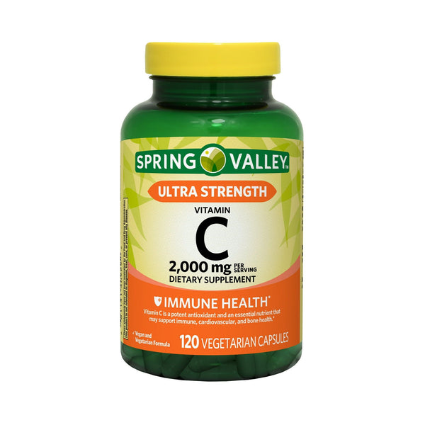 Spring Valley Ultra Strength Vitamin C Capsules Dietary Supplement; 2000 mg; 120 Count EasyOptionXY LLC