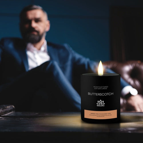 Soy Wax Candle in Glass Jar Butterscotch Clean Burn up to 80 Hours Handmade in USA Natural and Safe by Relaxcation 10 oz EasyOptionXY LLC