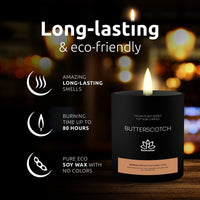 Soy Wax Candle in Glass Jar Butterscotch Clean Burn up to 80 Hours Handmade in USA Natural and Safe by Relaxcation 10 oz EasyOptionXY LLC