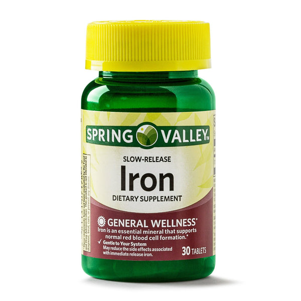 Spring Valley Slow-Release Iron Tablets Dietary Supplement; 45 mg; 30 Count EasyOptionXY LLC