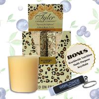 Tyler Candle Company Blueberry Blitz Votive Candles - Luxury Scented Candle with Essential Oils - 16 Pack of 2 oz Small Candles with 15 Hour Burn Time Each - with Bonus Key Chain EasyOptionXY LLC