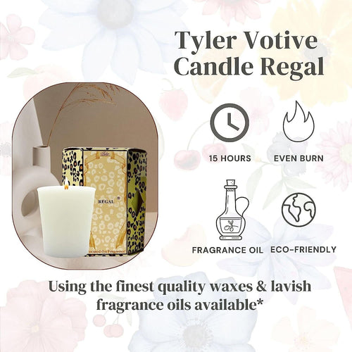 Tyler Candle Company Regal Votive Candles - Luxury Scented Candle with Essential Oils - 4 Pack of 2 oz Small Candles with 15 Hour Burn Time Each - with Bonus Key Chain EasyOptionXY LLC