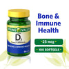 Spring Valley Vitamin D3 Softgels; 25 mcg; 1000 IU; 100 Count EasyOptionXY LLC