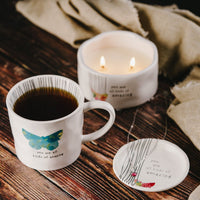 Pavilion Gift Company You are All Kinds of Amazing Double Butterfly Candle in Ceramic with 100% Soy Wax & Cotton Wicks-Tranquility Scent, White EasyOptionXY LLC