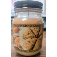 Pumpkin Maple Scone Candle, highly scented, 16 OZ Candle in beautiful jar with black lid, 50 hour burn time, Infused with organic aromatherapy oils, made with 100% coconut wax EasyOptionXY LLC